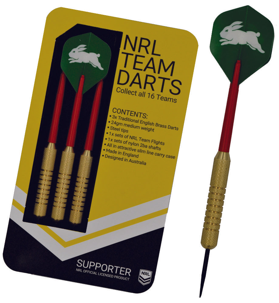 Rabbitohs NRL Set of 3 Traditional English Brass Darts