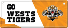West Tigers NRL Licence Plate Sign