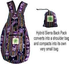 Back Pack Compact for Travelling Purple Ikat