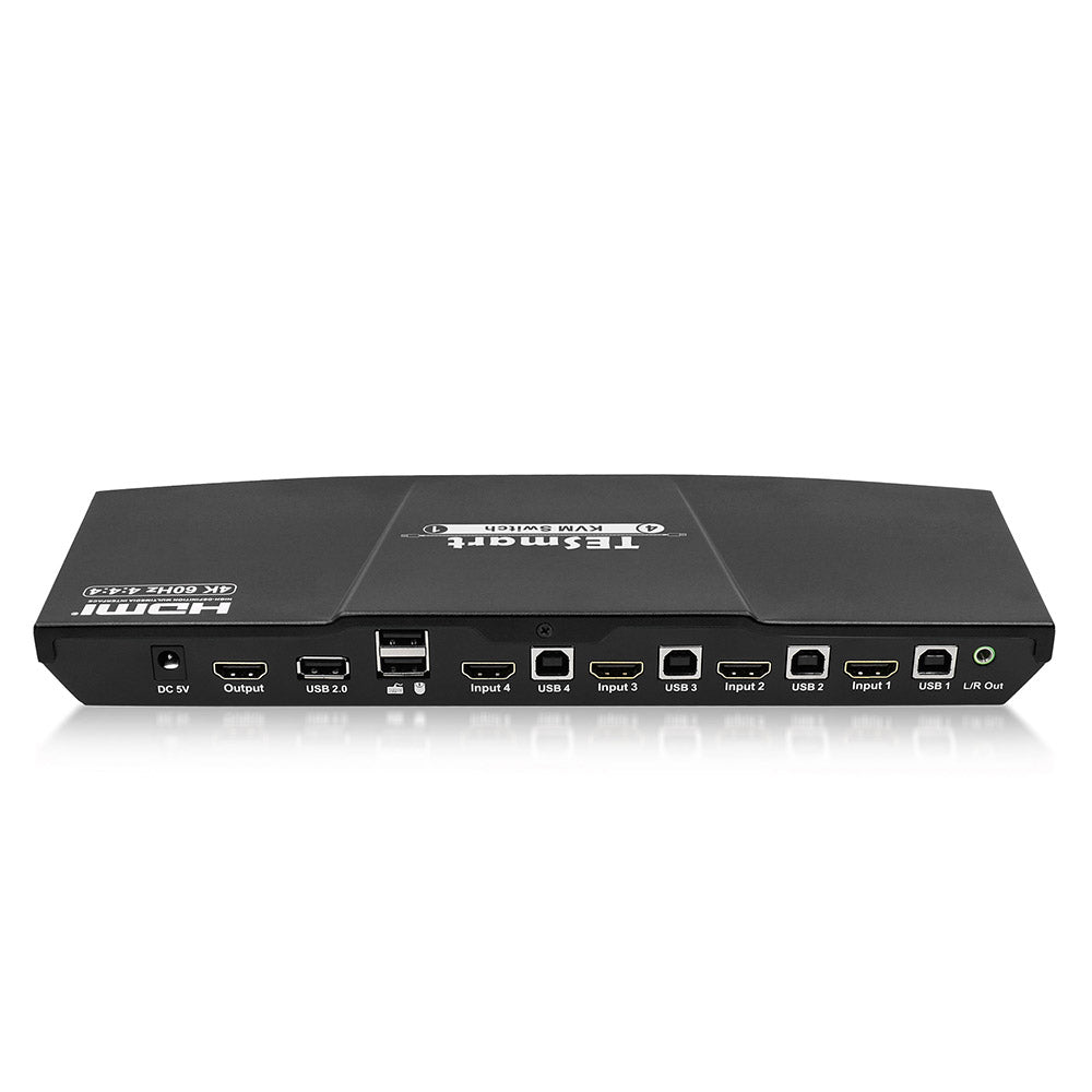 4 Port Kvm Black Hdmi Video Switch By Tesmart