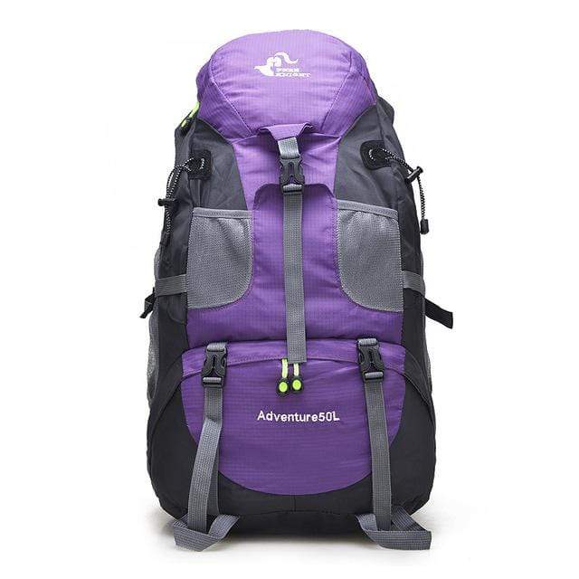 purple hiking backpack