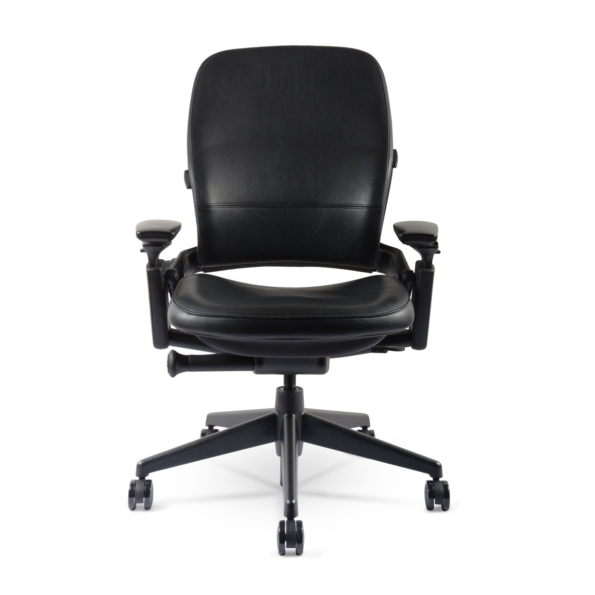 Steelcase Leap Chair V2 Renewed Black Leather Chairorama