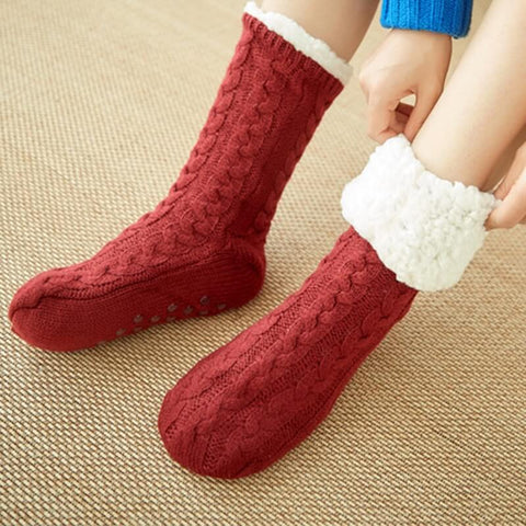Cozies Ultra Fluffy Red Socks