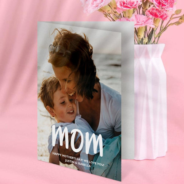 Mother's Day Gift Custom Greeting Cards For Her Personalised Photo Cards with Name - Best Mom Ever