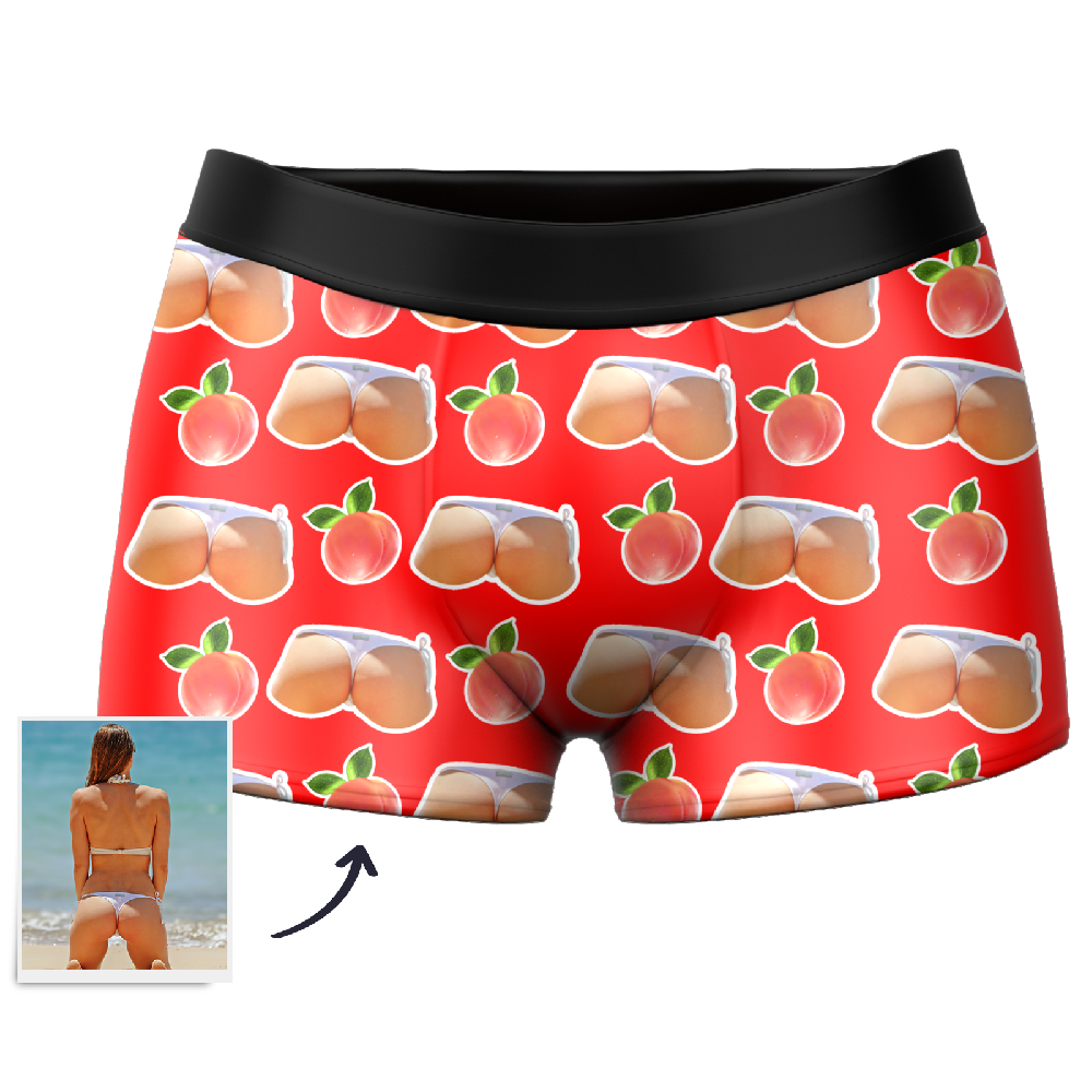 Custom Photo Booty Boxer Shorts - Funny Face Underwear - MyPhotoSocks