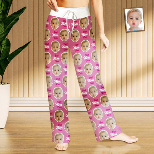 Custom Face Sleepwear Ladies Loose Wide-leg Pants Best Mom Pajama