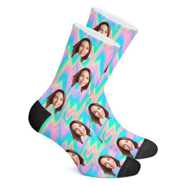 Custom Trippy Photo Socks - Funny Face Socks – MyPhotoSocksUS