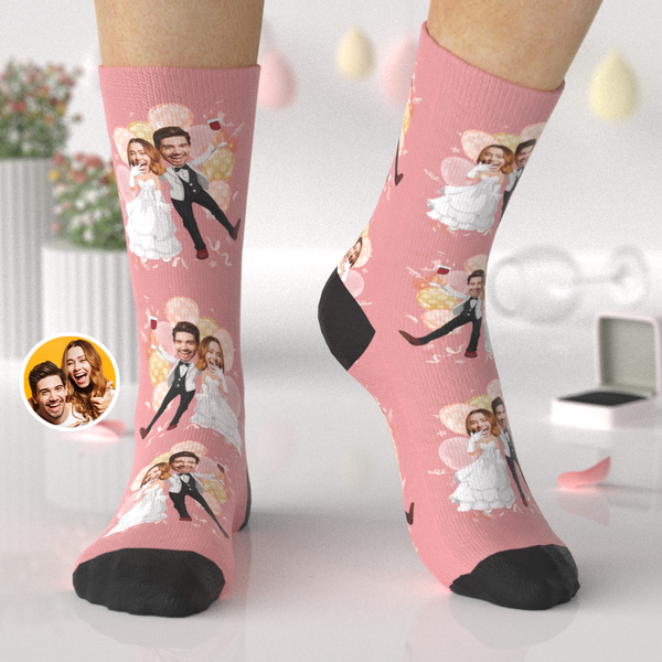 Personalized Sweet Wedding Socks Custom Photo Socks Best Anniversary Gifts