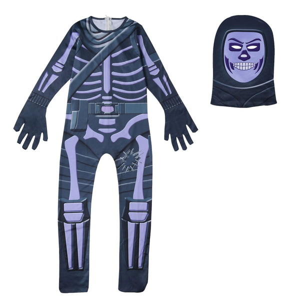 Fortnite Purple Skull Trooper Costume Suit Purple Black Jumpsuit For K Uncostume - roblox purple overalls