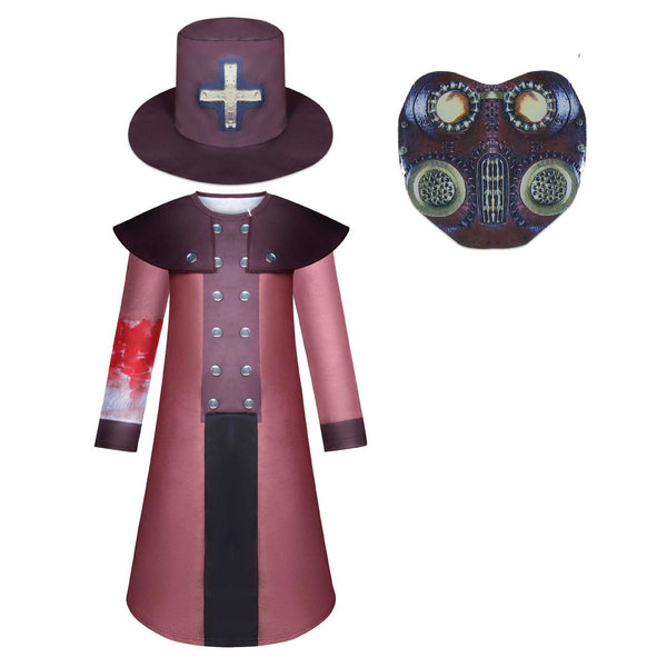 Kids Plague Doctor One Piece Costume Halloween Jumpsuit Cos Supplies Uncostume - roblox plague doctor mask hat