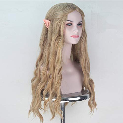 The Hobbit Galadriel Wig Blonde Hair Wig With Elf Ears Women Halloween Long Cosplay Wigs