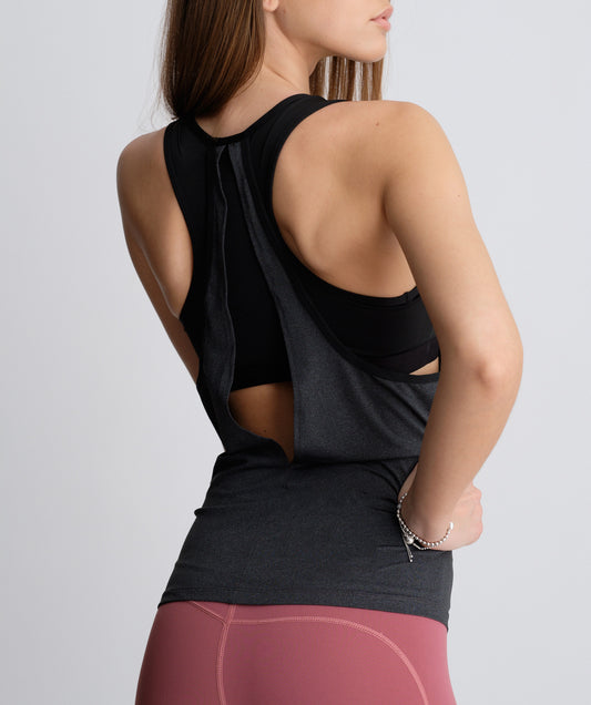 TechFit Leggings with Transparent Mesh and Side Pockets in Black –