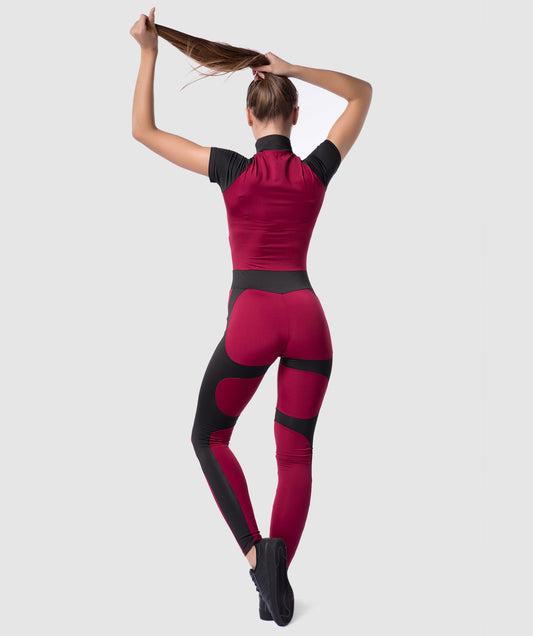 Flex Fitness Set with Hollow Out Back and Mid Waist Leggings in Pearl –