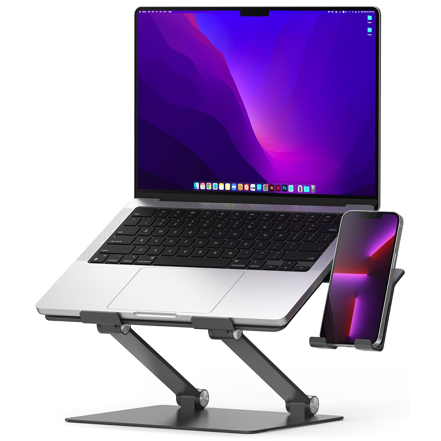 laptop stand with phone holder