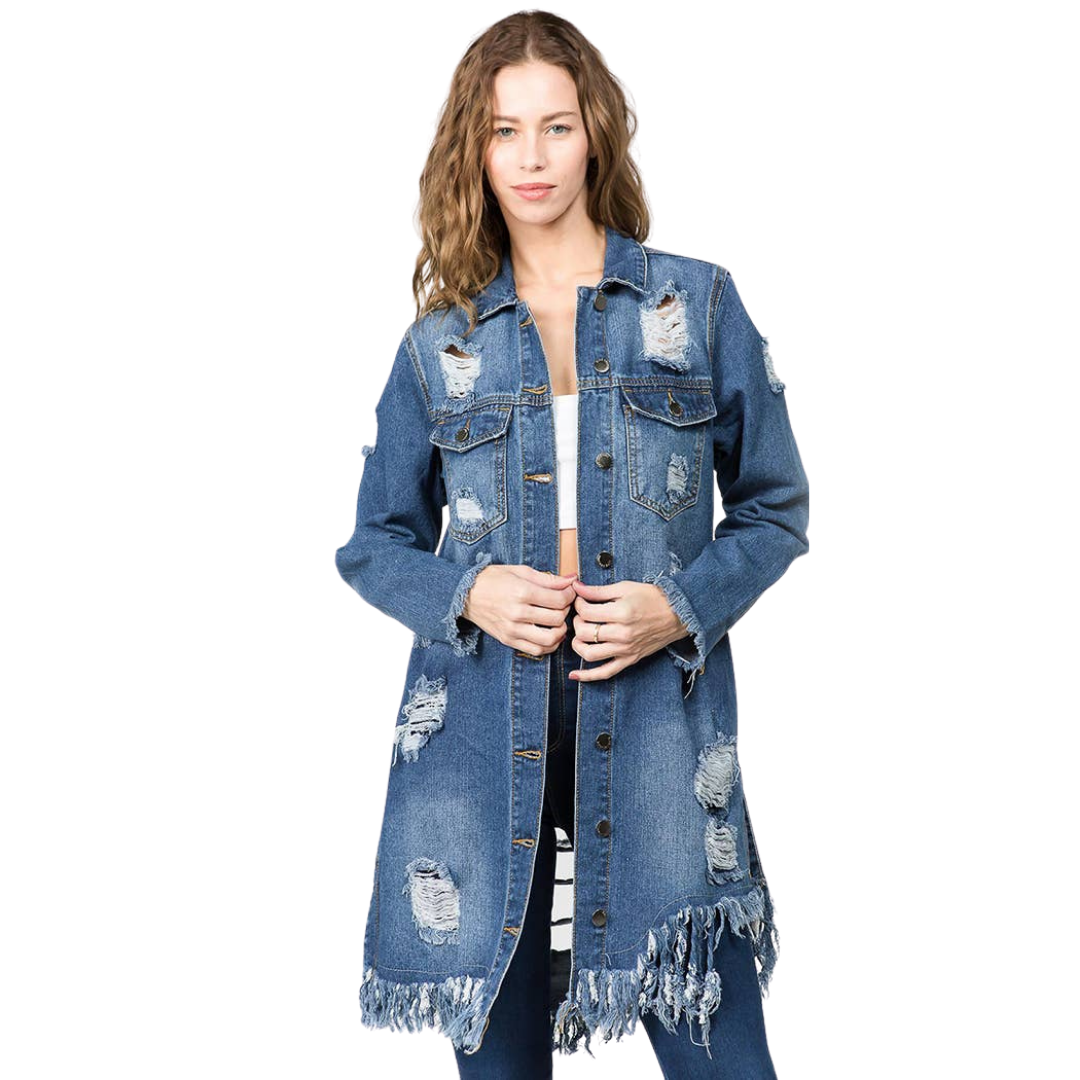 Distressed denim vest, Djab