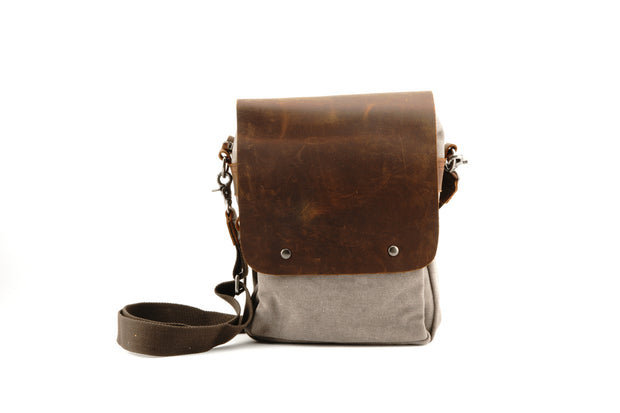 Medium Canvas Messenger Bag w/ Leather Cover – United Leather New York