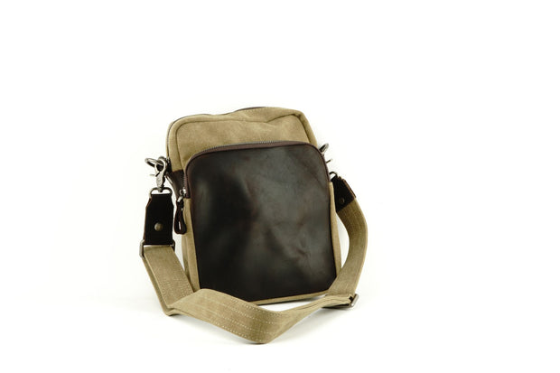 Medium Canvas Messenger Bag w/ Leather Cover – United Leather New York