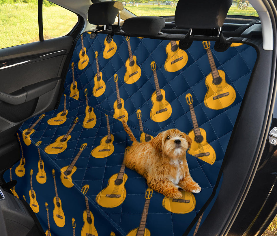 Acoustic Guitar Pattern Print Design 04 Rear Dog Car Seat Cover Hammock