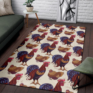Rooster Pattern Print Design A03 Area Rug
