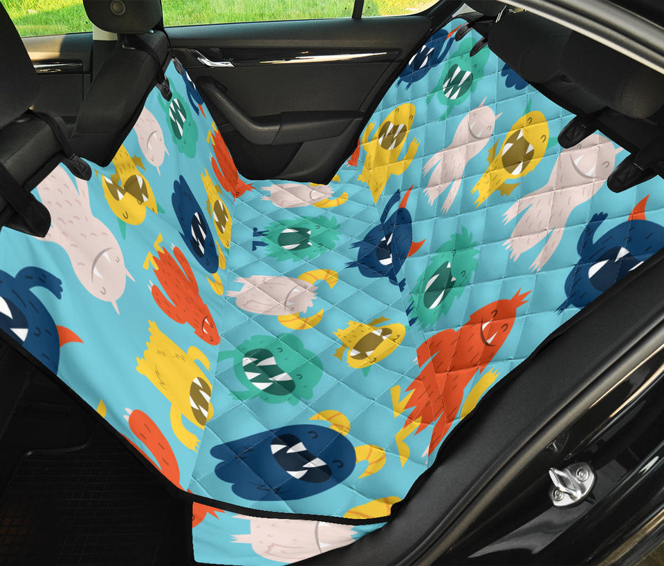 Monster Cartoon Pattern Print Design 03 Rear Dog Car Seat Cover Hammock