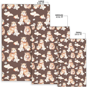 Hamster Pattern Print Design 03 Area Rug