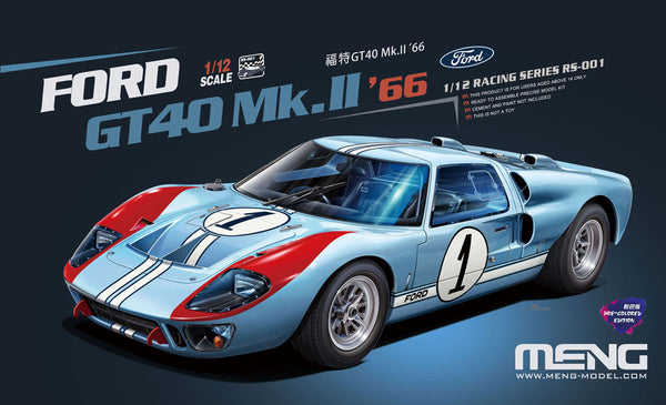 Meng RS003 1/12 FORD GT40 Mk.II '66 Champion (Pre-colored Edition)