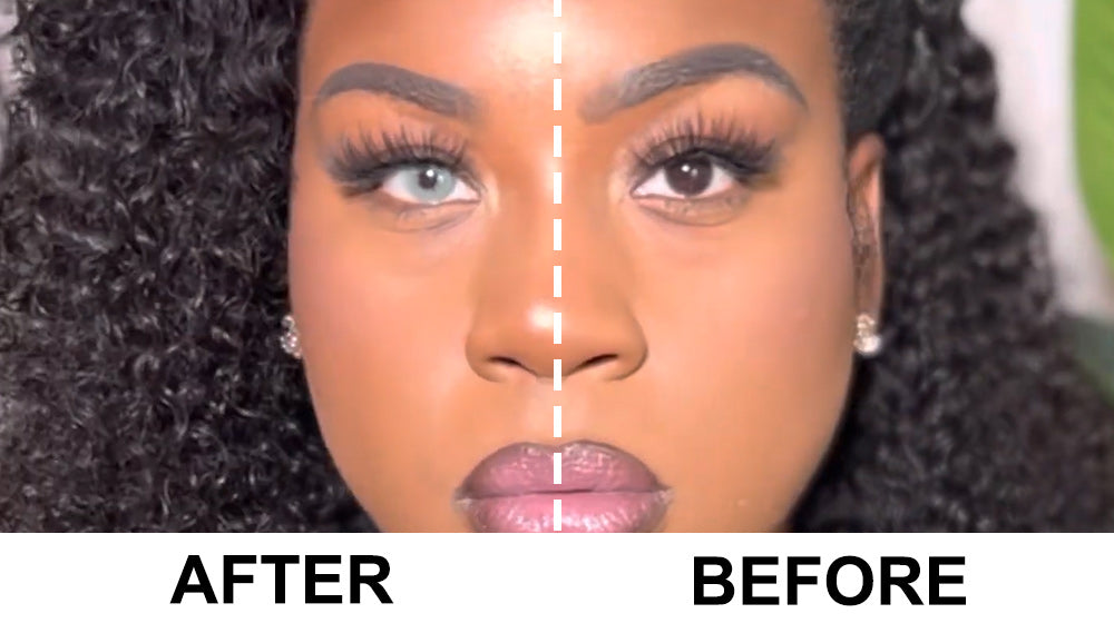Wearing FreshGo Colored Contacts Before And After