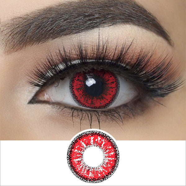 red zombie contact lenses