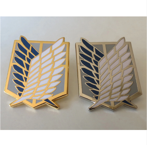 Attack On Titan Badge Anime Peripheral Pins Scout Regiment Logo Brooch Survey Corps Erwin