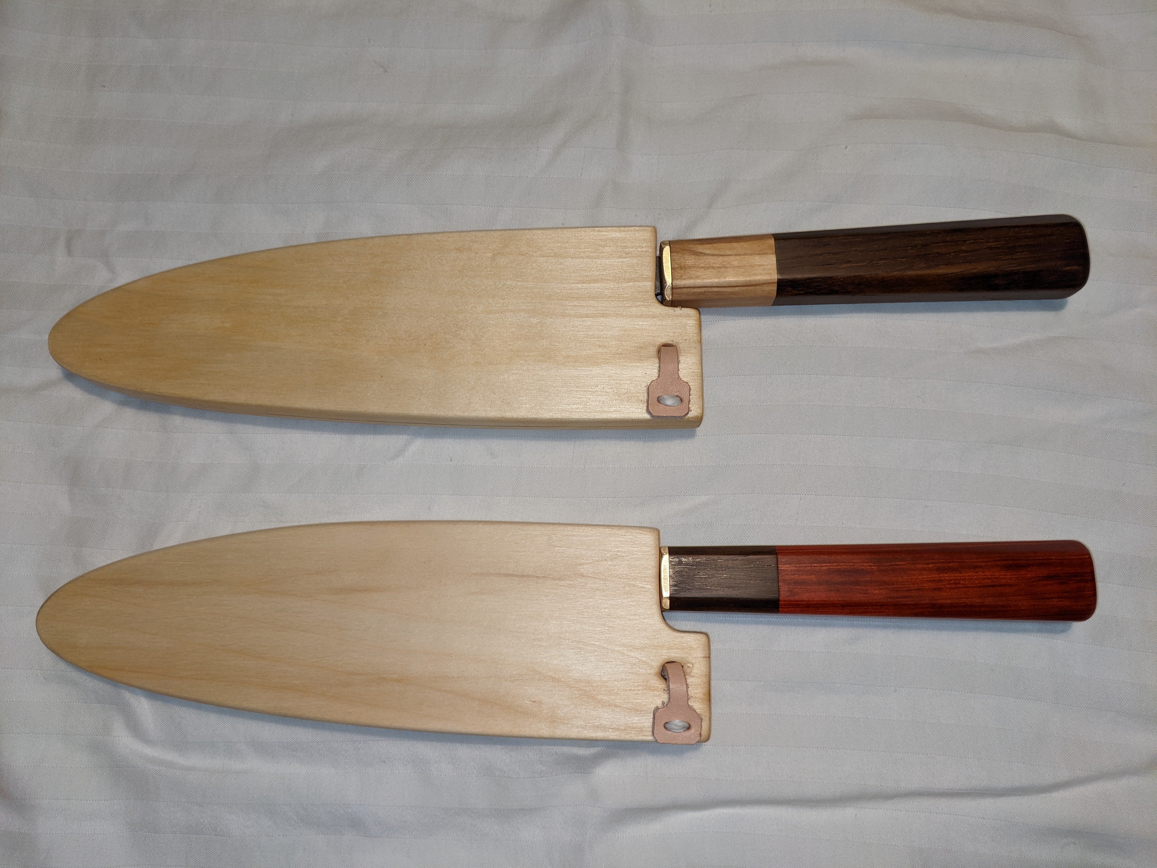 Custom combination wood handle chef knives