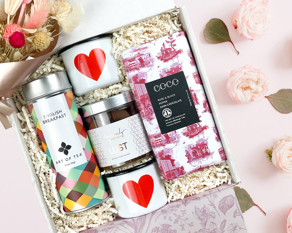 Valentine Loving Heart Curated Gift Box. Perfect Valentine gift for her and for him.