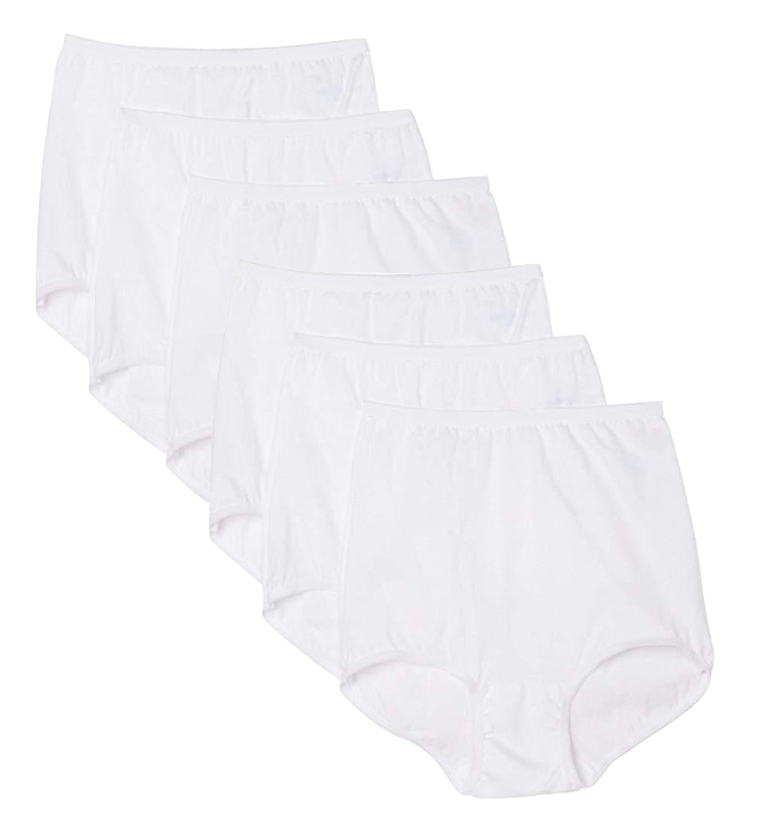 Vanity Fair Women's Lollipop Cuff Leg Brief Panties 6 Pack Star White ...