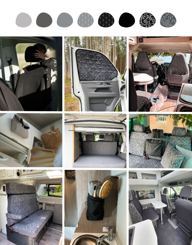 Sitzbezüge passend für Hobby Wohnmobil Camper Caravan in Schwarz