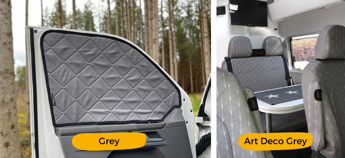Thermomatten und Sitzbezüge in Grey