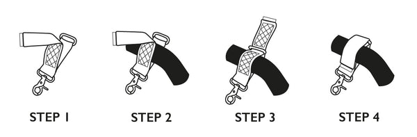 Storksak stroller straps | Steps for attaching to buggy | Steps for attaching to pram | Baby accessories | Storksak - Award-winning Baby Changing Bags & Accessories