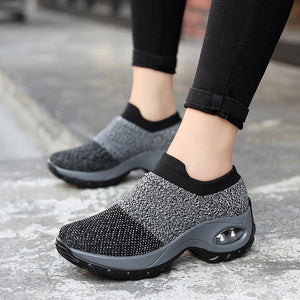 mesh cushioned running casual platform shoes