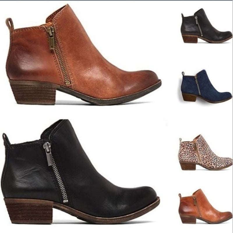 women's low heel western boots