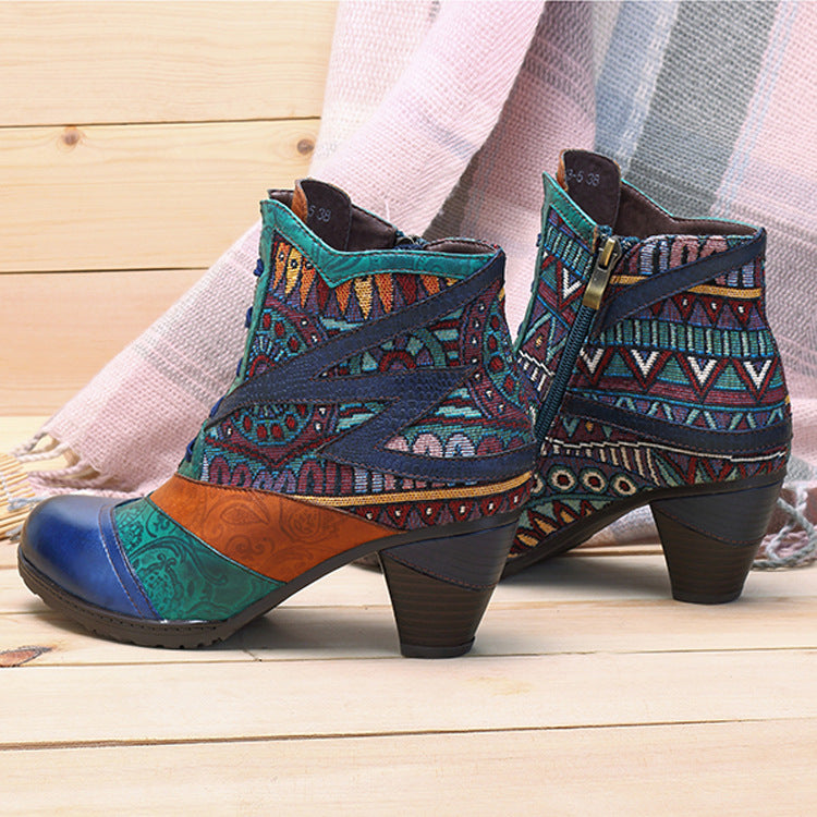 bohemian splicing boots