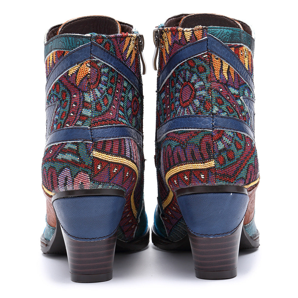 bohemian splicing boots