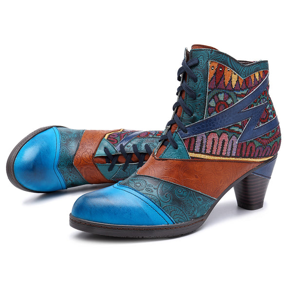 bohemian splicing boots