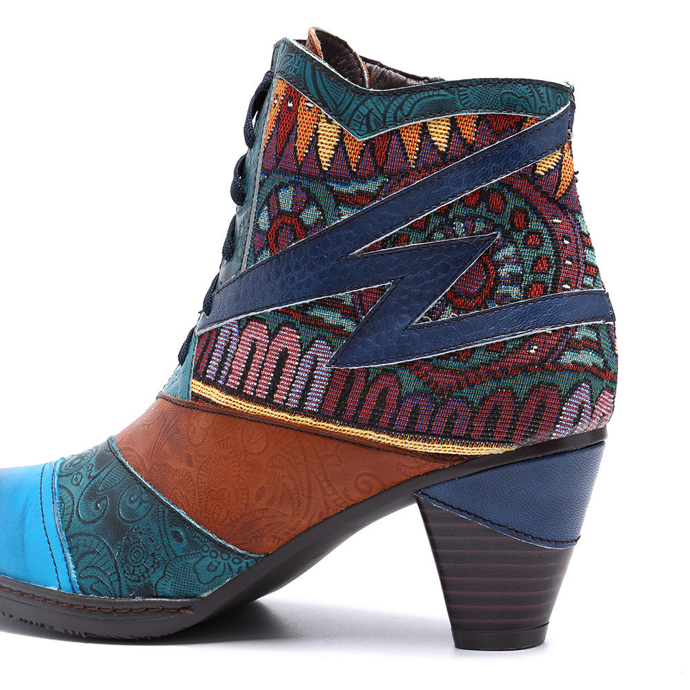 bohemian splicing boots