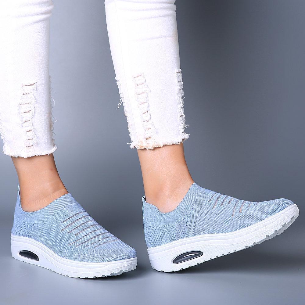 mesh cushioned running casual platform shoes