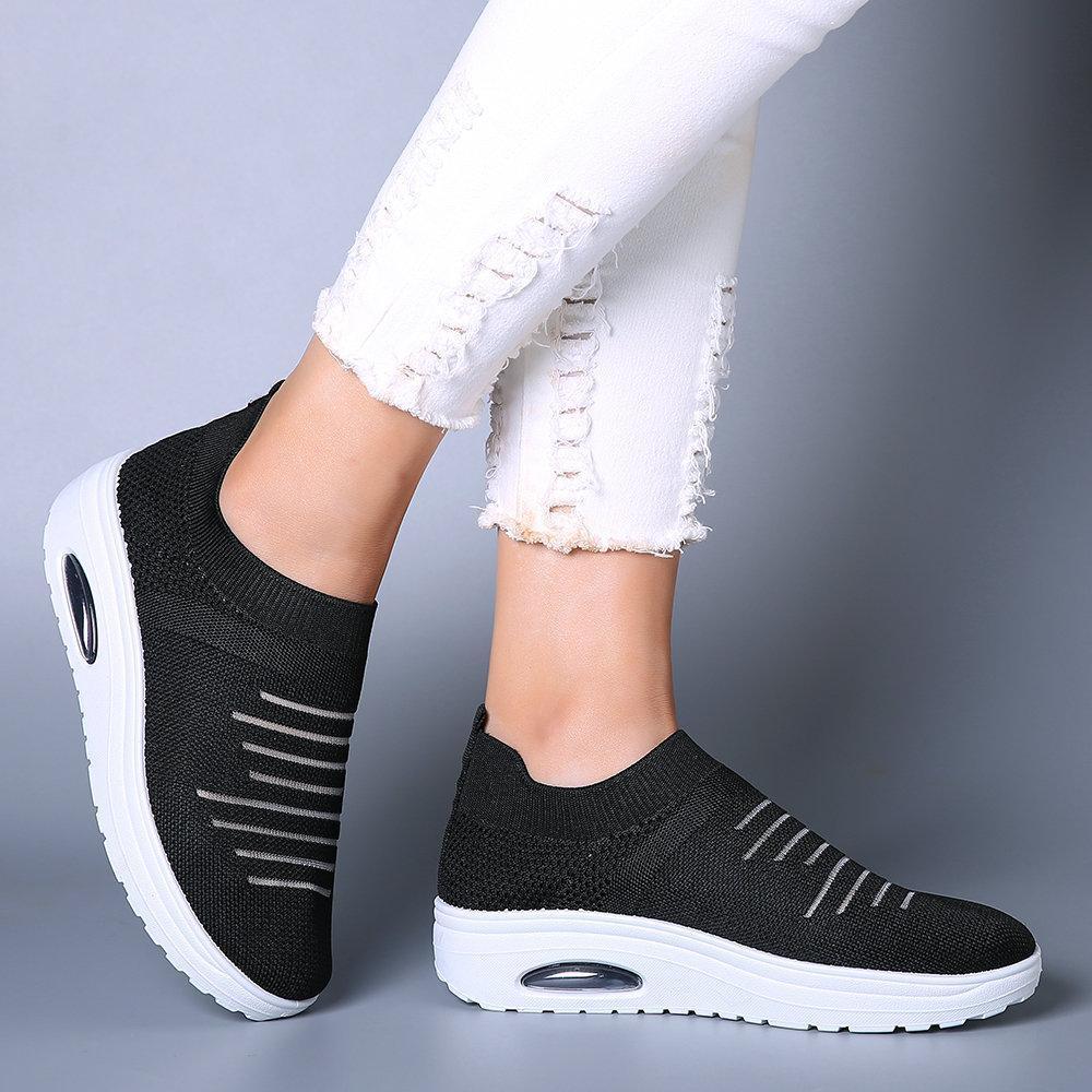 mesh cushioned running casual platform shoes