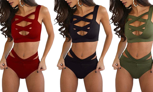 2pc high waist swimsuit