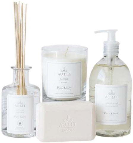 Pure Linen Scented Bath Set with Candle