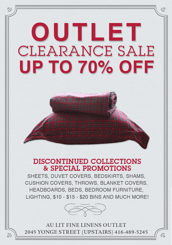 Our Outlet Clearance Sale starts today! – Au Lit Fine Linens