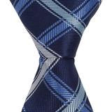 XB40 - Navy with Blue/Tan Diagonal Thick Stripe Matching Tie