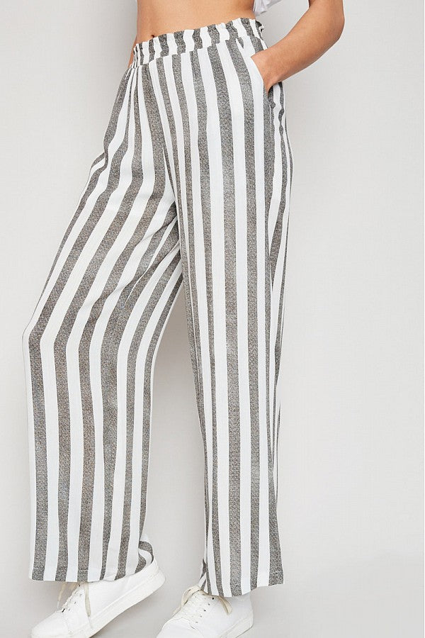 gray striped pants