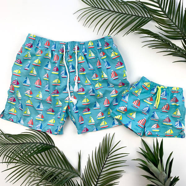 BREEZY SAILS - Daddy + Me | Father and Son Matching Swim Trunks ...