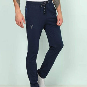 Buy Van Heusen Blue Melange Track Pants Online - 619552